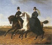 General Krieg of Hochfelden and his wife on horseback, Marie Ellenrieder